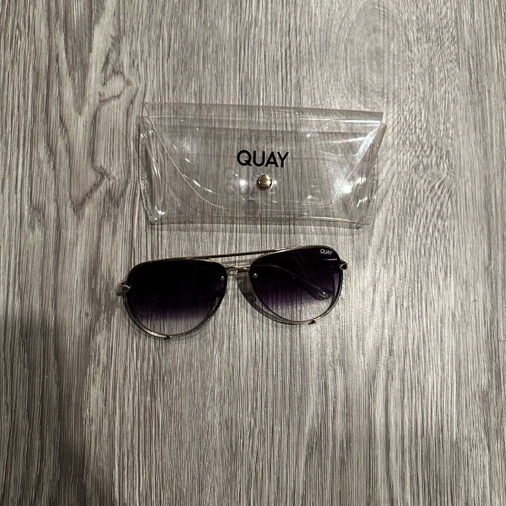 Quay Australia Black Aviator Sunglasses